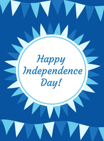 Happy Israel Independence Day greeting card, poster, flyer, invitation with the national colors and star, garland, flag. Jewish Holidays template for your design. Vector illustrationのイラスト素材