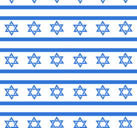 Happy Israel Independence Day seamless pattern with flags and bunting. Jewish Holidays endless background, texture. Jewish backdrop. Vector illustrationのイラスト素材