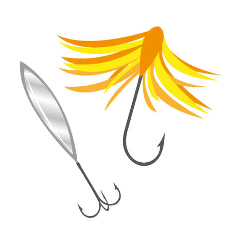 Fishing bait. icon flat, cartoon style. Isolated on white background. Vector illustration, clip-artのイラスト素材