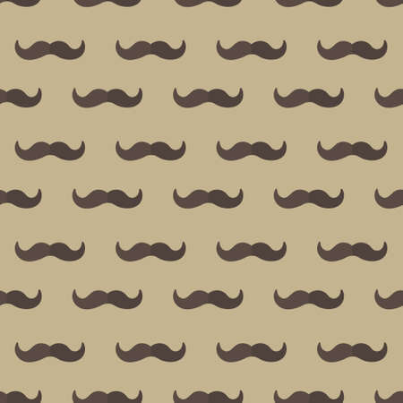 Mustache seamless patterns. Fathers Day holiday concept repeating texture, endless background. Vector illustrationのイラスト素材