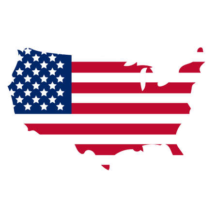 Map of America icon, flat style. Isolated on white background. Vector illustrationのイラスト素材