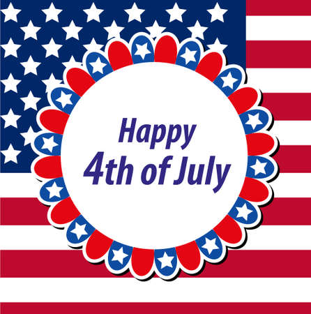 Happy 4th july greeting card, poster. American Independence Day template for your design. Vector illustrationのイラスト素材