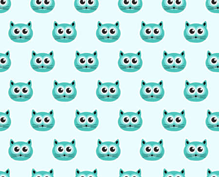 Cat seamless pattern. Fashionable modern endless background, repeating texture. Vector illustrationのイラスト素材