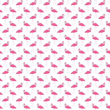 Pink flamingo seamless pattern. Summer tropical endless background, repeating texture. Vector illustrationのイラスト素材