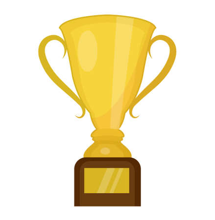 Cup winner icon flat, cartoon style. Isolated on white background. Vector illustrationのイラスト素材