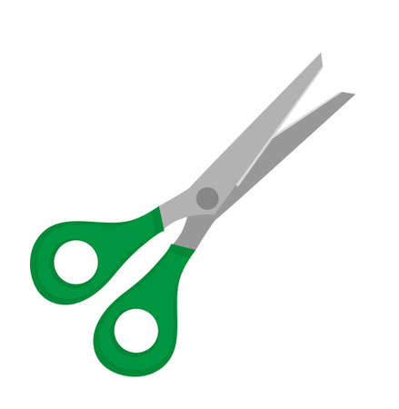 Scissors icon, flat, cartoon style. Isolated on white background. Vector illustrationのイラスト素材