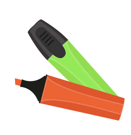 Marker pen icon flat, cartoon style. Isolated on white background. Vector illustrationのイラスト素材