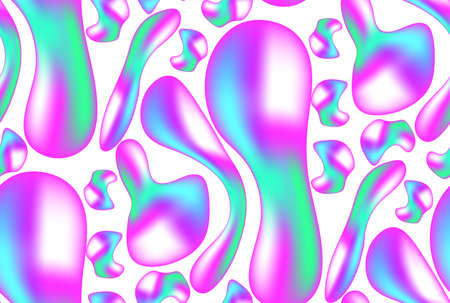 Modern trendy neon seamless pattern. Repeating texture with iridescent neon elements. Futuristic fluid background. Vector illustrationのイラスト素材