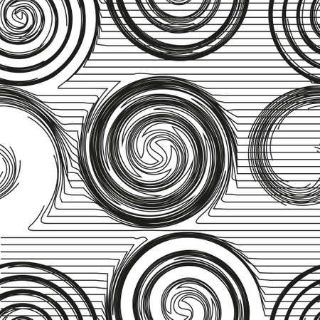 Modern trendy minimal waves seamless pattern. Black lines Repeating texture. Hipster monochrome background. Vector illustrationのイラスト素材