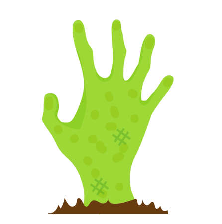 Hand zombie icon flat style. Isolated on white background Vector illustrationのイラスト素材