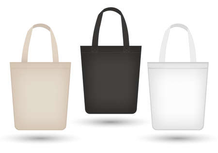 Realistic set of tote bags.のイラスト素材