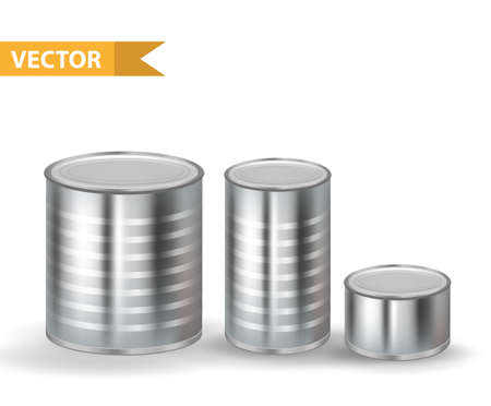 Realistic metallic tin cans.のイラスト素材
