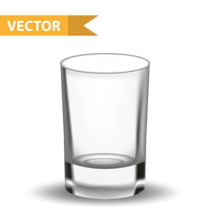 Realistic empty glass. 3d Shot  for restaurans, bars collection. Glassware for liquid. Isolated on white background. Vector illustrationの写真素材