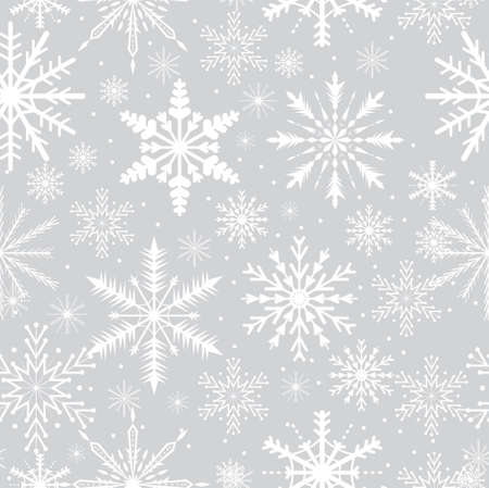 Snowflakes seamless pattern. Frosty repeating texture. Christmas and New Year infinite background. Vector illustrationのイラスト素材