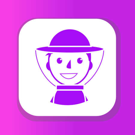 Beekeeper man icon, flat style. Character isolated on white background. Vector illustration, clip-art.のイラスト素材