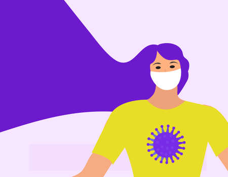 Coronavirus Bacteria Icon Flat Style, 2019-nCoV Novel Coronavirus Bacteria. No Infection Concepts. Dangerous pneumonia pandemic diseaseのイラスト素材
