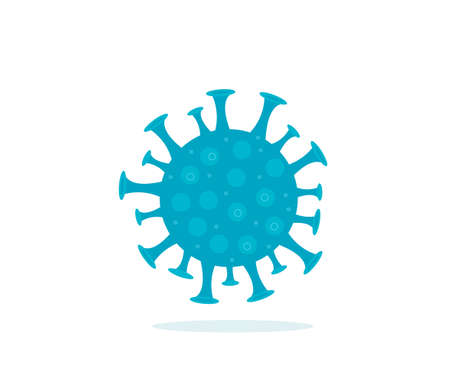 Coronavirus icon flat style. Dangerous pneumonia pandemic virus. Isolated on a white background. Vector illustration.のイラスト素材