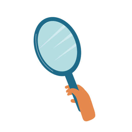 Magnifying loupe in the hand. Detective agency concept. Vector illustration.のイラスト素材