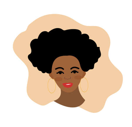 African american woman flat style. Afro girl isolated on a white background. Vector illustration.のイラスト素材