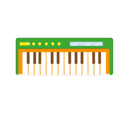 Synthesizer icon flat cartoon style. Isolated on a white background. Vector illustration.のイラスト素材