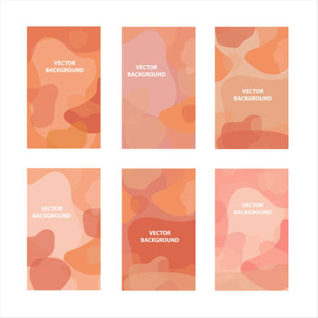 Abstract modern hipster poster set, round fluid shapes. Scandinavian minimalism style. Vector illustration.のイラスト素材