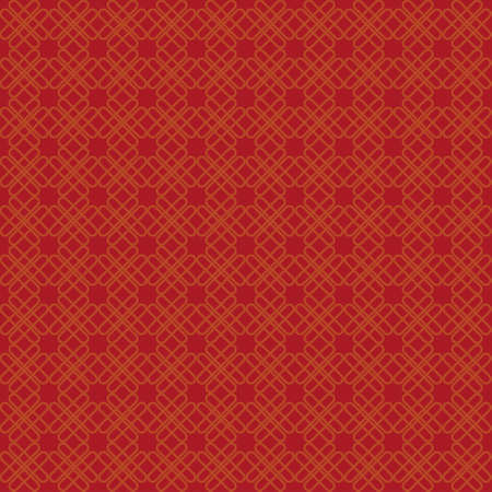 Chinese style red gold seamless pattern. Repeating texture, background. Vector illustration.のイラスト素材