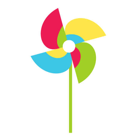 Pinwheel garden paper windmill toy icon. Vector illustration.のイラスト素材