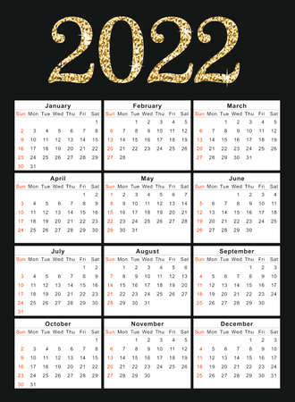 Calendar 2022 corporate design template vector. Happy new year tiger 2022のイラスト素材