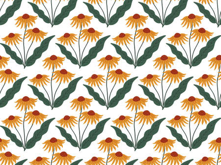 Vintage flowers seamless pattern, trendy print. Floral repeating texture, background. Vector illustrationのイラスト素材