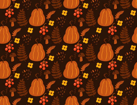 Boho abstract autumn seamless pattern. Bohemian print creative contemporary aesthetic doodle style, repeating texture, background. Vector illustrationのイラスト素材