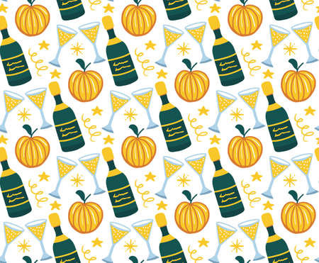 Happy New Year abstract boho pattern in modern style. background, wallpaper. Vector illustrationのイラスト素材