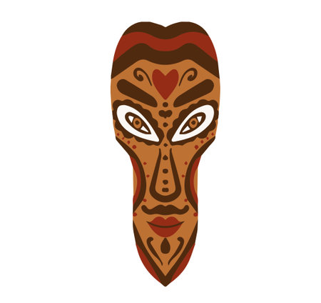 African masks. Flat Vector Illustration.のイラスト素材