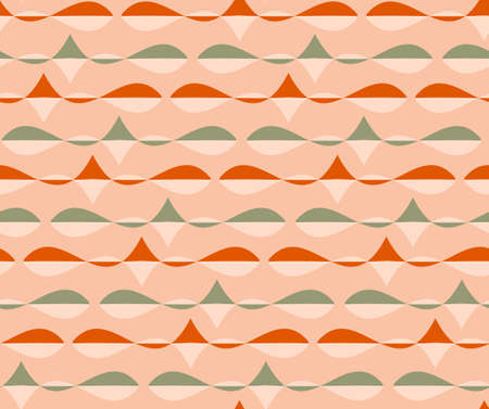 Retro 70s seamless colorful geometric pattern. Endless texture, retro background. Vector illustrationのイラスト素材