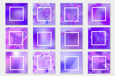 Set abstract gradients in trendy lilac color 2022 - Very Peri. Backdrop background for poster, empty template for your design. Vectorのイラスト素材