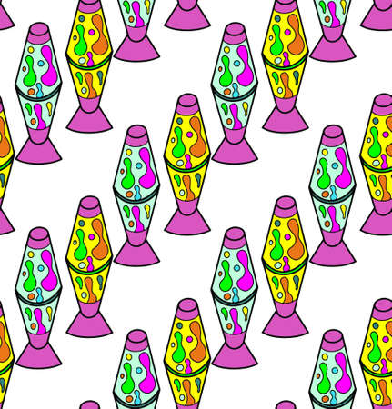 Lava lamp seamless pattern. Vector illustration.のイラスト素材