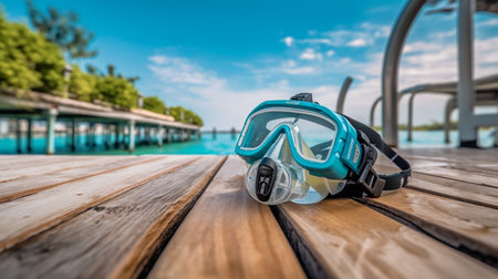 Snorkeling mask and tube. AI Generative.の素材
