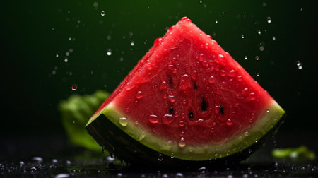Slices of watermelons on cutting board. Ai generative.の素材