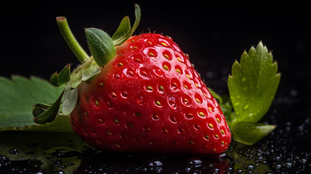 Strawberries fresh strawberry. professional macro. AI Generativeの素材