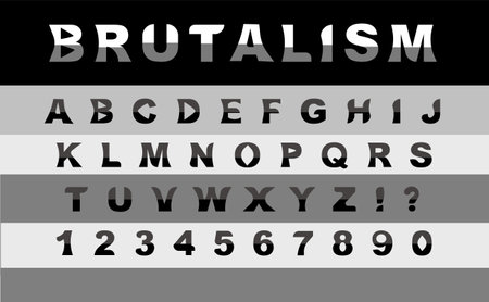 Brutalism font. Rough contemporary geometric alphabet set. vector illustration.のイラスト素材