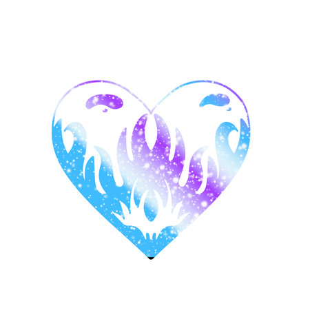 Decorative y2k burn glitter shiny hearts.の写真素材
