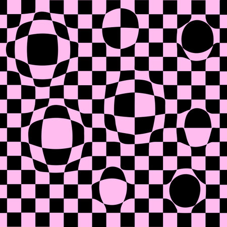 Chess board, seamless pattern. Simple emo y2k vector illustration.のイラスト素材