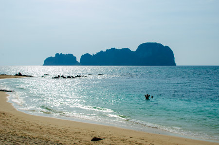 Beautiful sea and beach view and turquoise water in Thailand.の写真素材