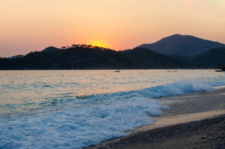 The Blue Lagoon in Oludeniz, Fethiye, Turkeyの写真素材