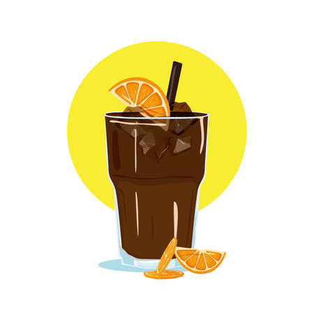 Coffee types, ice americano vector illustration.のイラスト素材