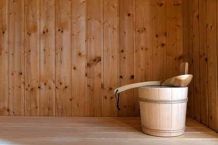 sauna interior, bucketの写真素材