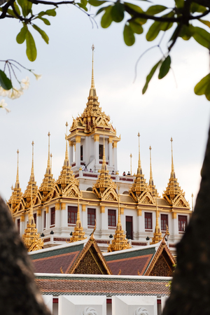 Loha Prasat, The metallic castle in Wat Ratchanadda Temple, Bangkok, Thailand.の写真素材