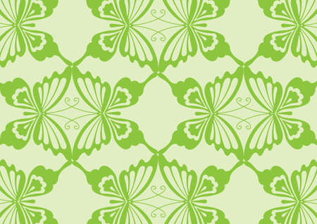 Green Butterflies Pattern Designのイラスト素材