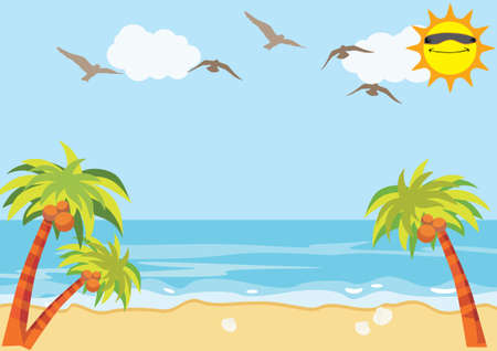 Sea Sand Beach Backgroundのイラスト素材