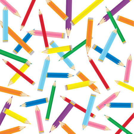 Colored pencil on white backgroundのイラスト素材