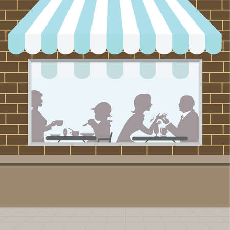 Front of coffee shop viewのイラスト素材